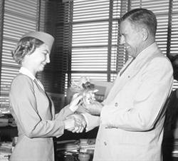 Orchid for 1,000th flight attendant